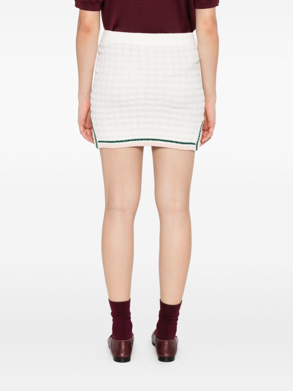 striped-trim cotton skirt - 4
