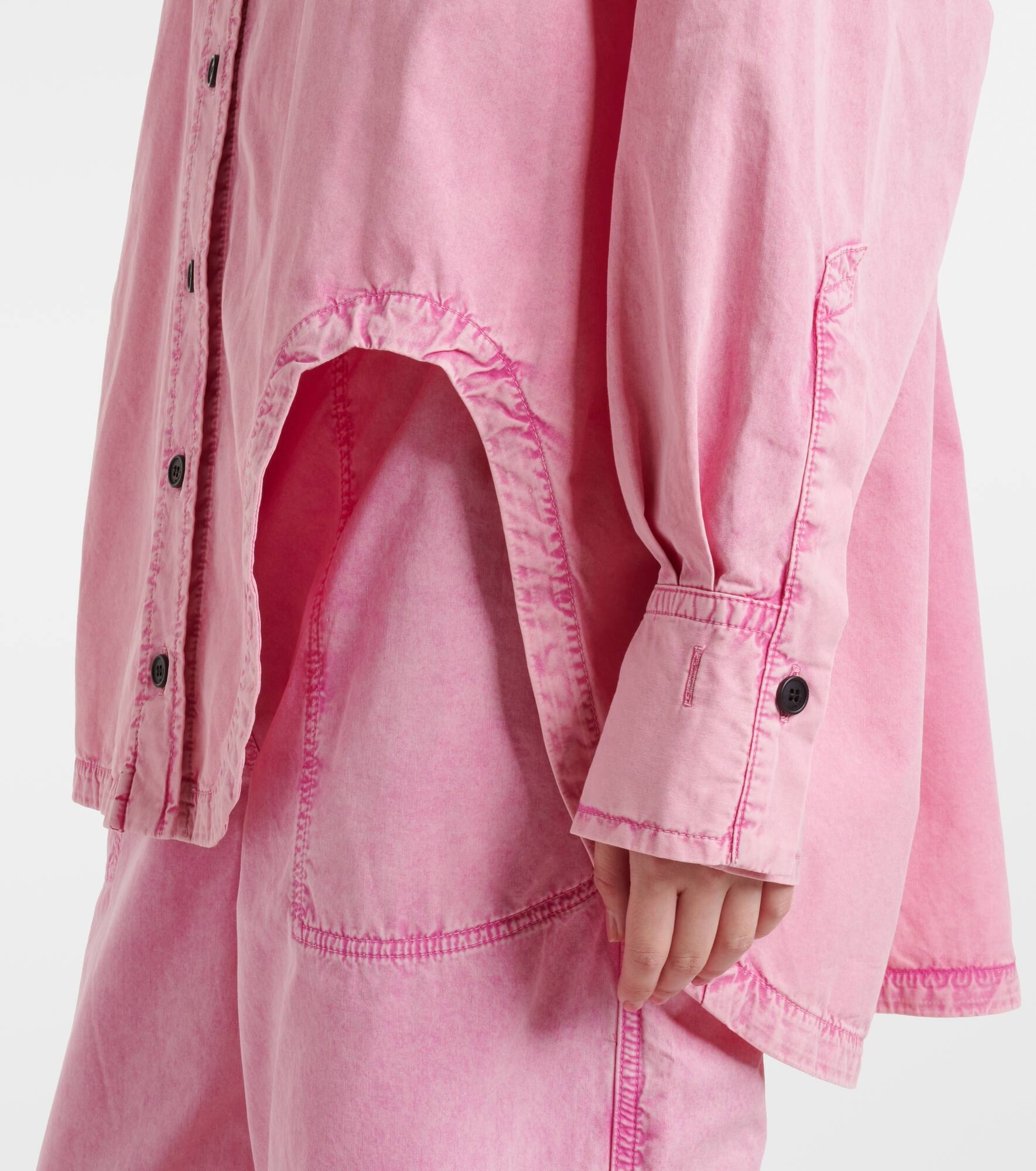 Diana asymmetric cotton canvas overshirt - 5