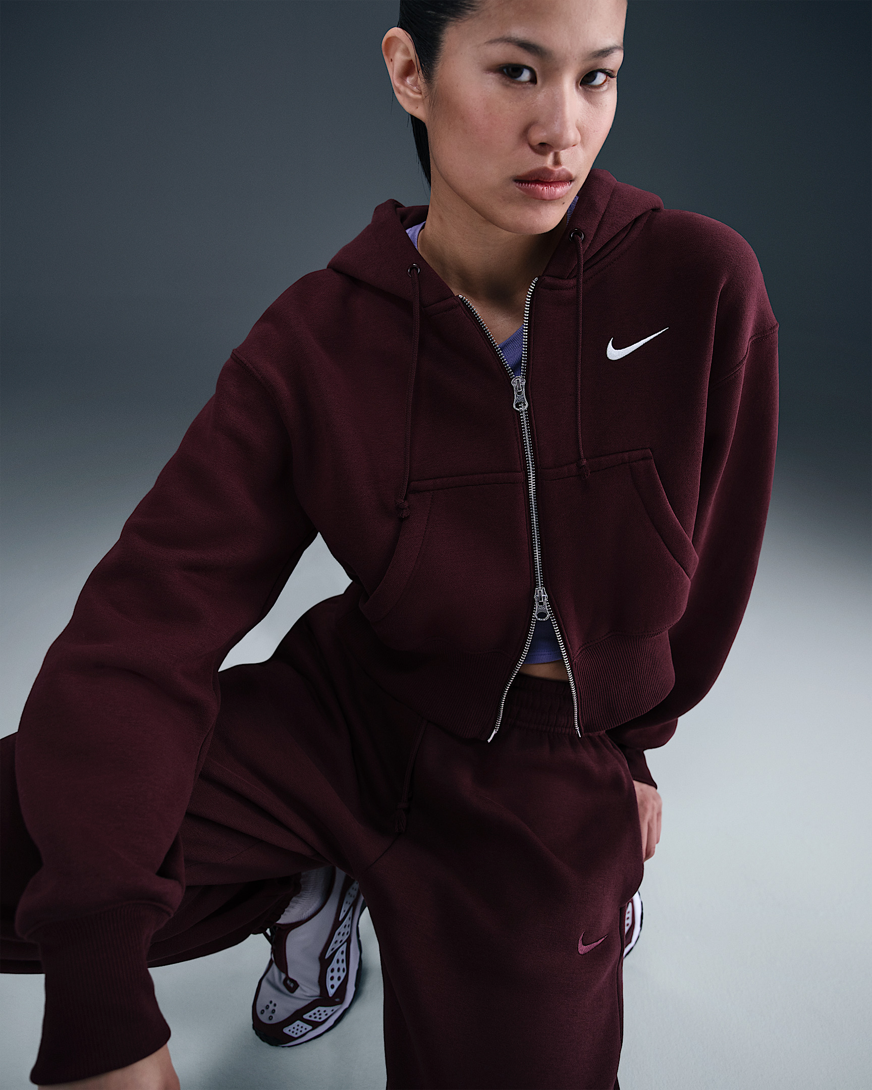 Nike Sportswear Phoenix Fleece Women's Loose Full-Zip Cropped Hoodie - 3