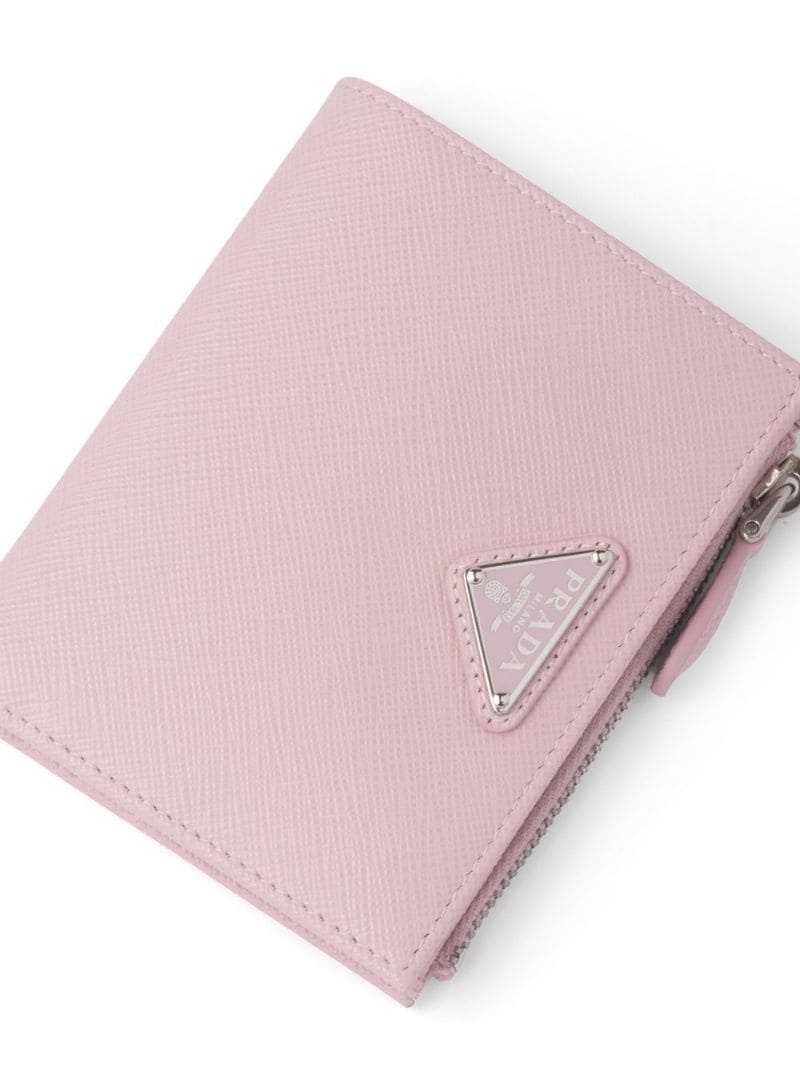 triangle-logo Saffiano leather wallet - 5