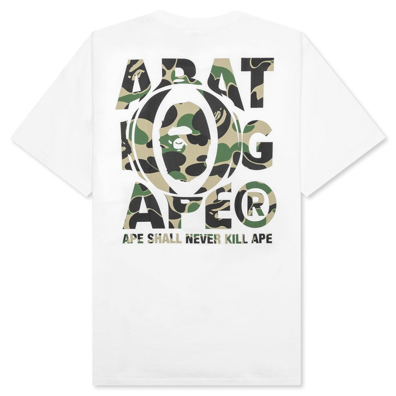 A BATHING APE® ABC CAMO APE HEAD RELAXED FIT TEE - WHITE outlook