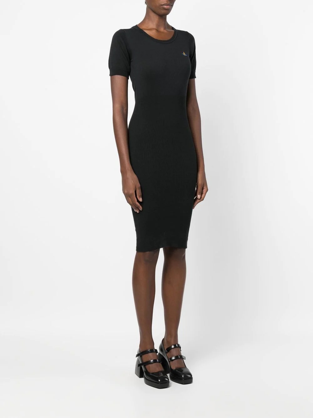 Orb-logo knitted midi dress - 3