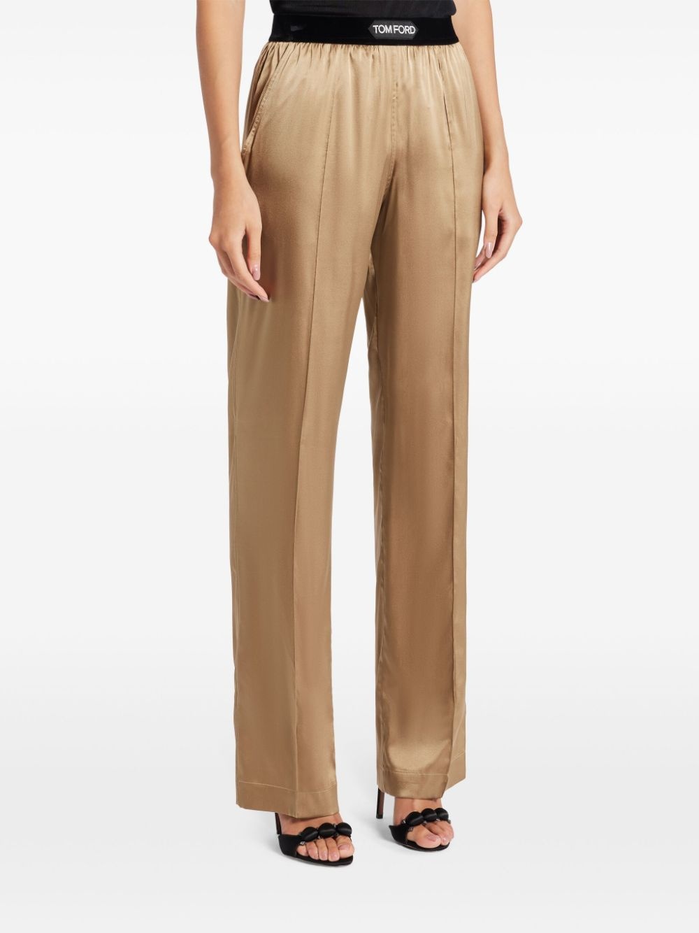 straight-leg satin trousers - 3