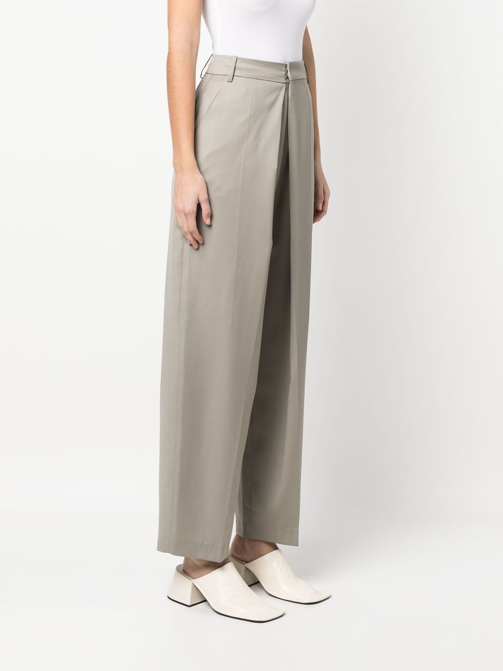 inverted-pleat detail trousers - 3