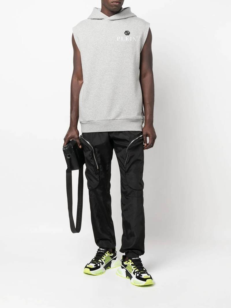 PHILIPP PLEIN Hexagon sleeveless hoodie outlook