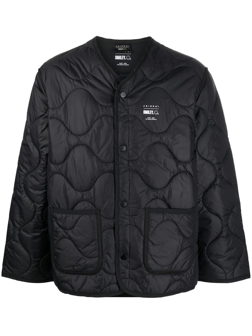 graphic-print quilted military jacket - 1