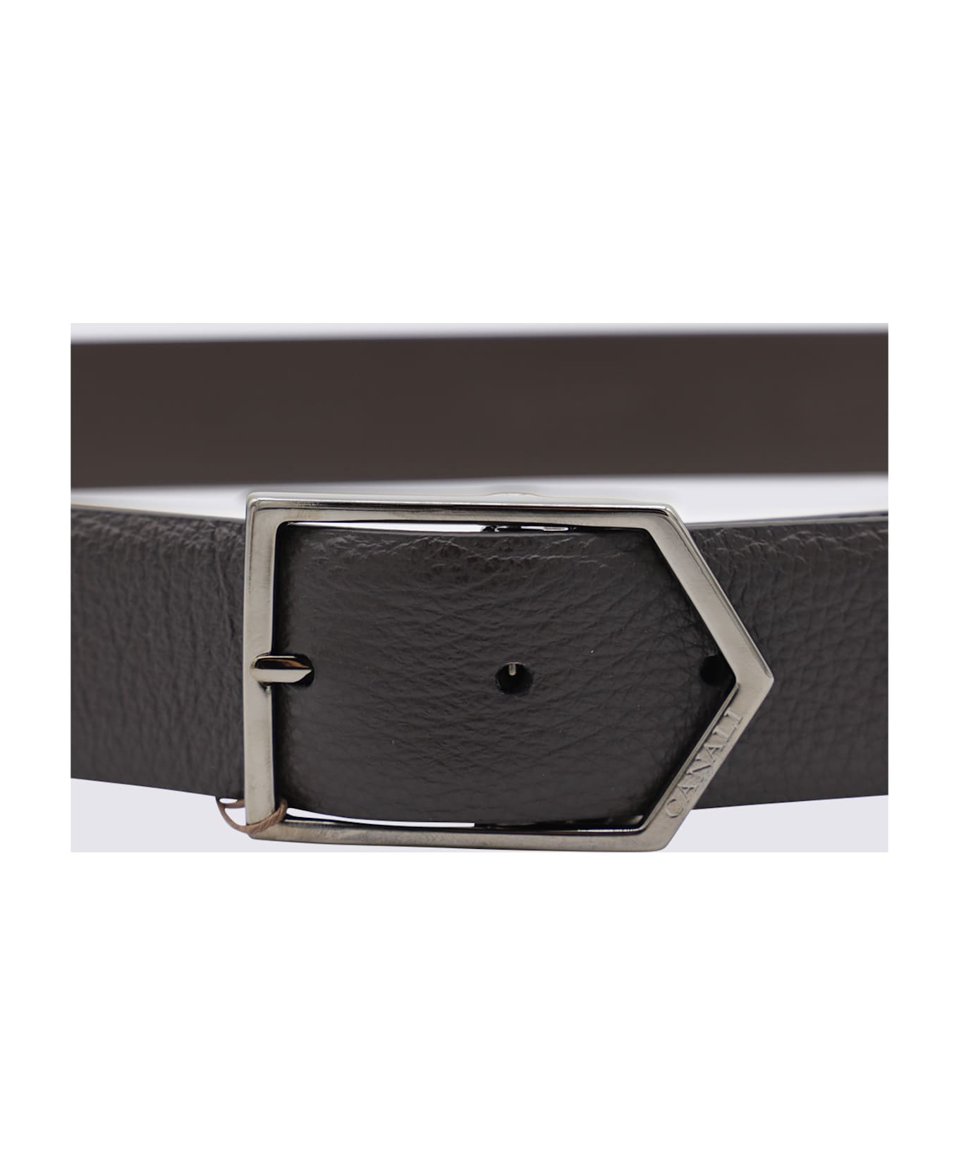 Dark Grey Leather Belt - 2