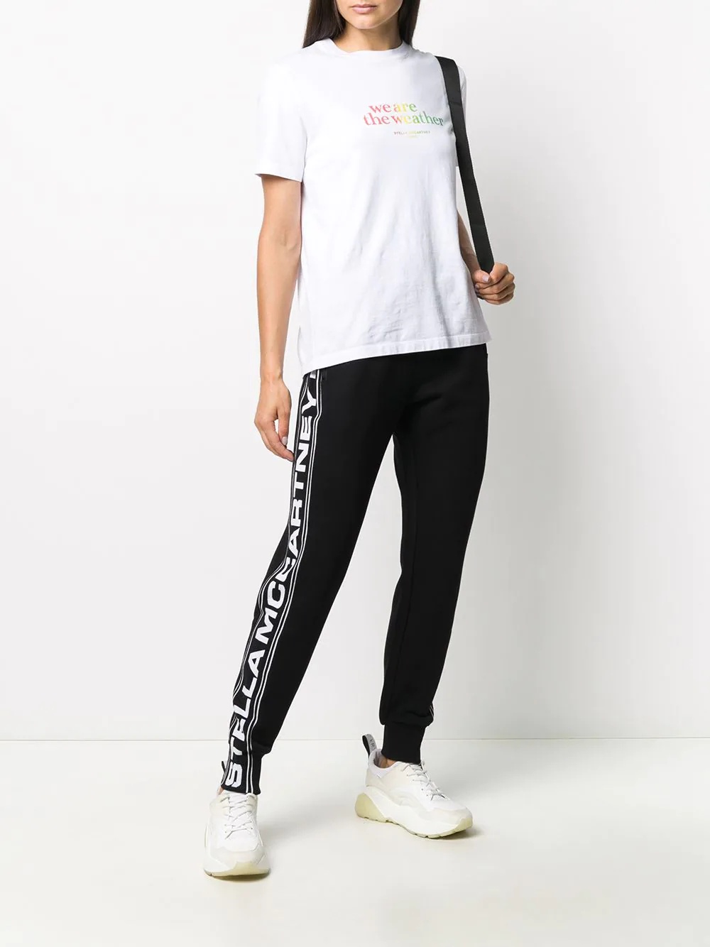 logo stripe tapered track pants - 2