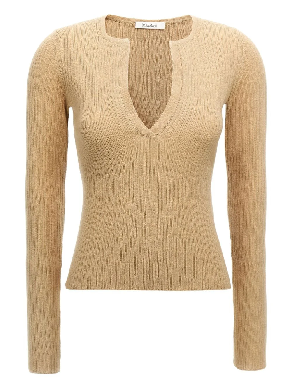 ribbed v-neck sweater - 1