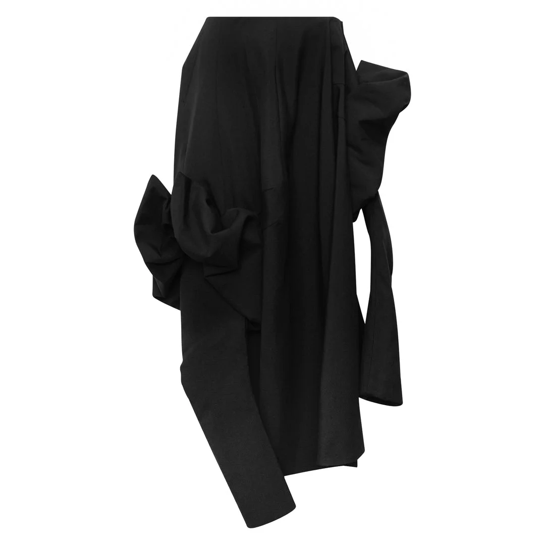 Draped Oversized Midi Skirt - 1