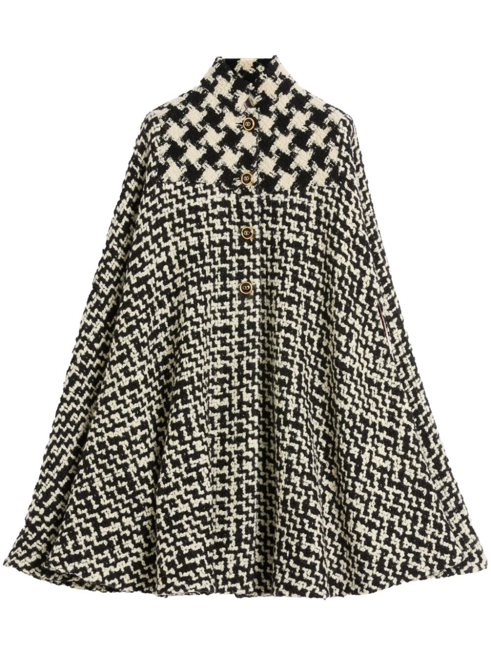 houndstooth-pattern cape - 1