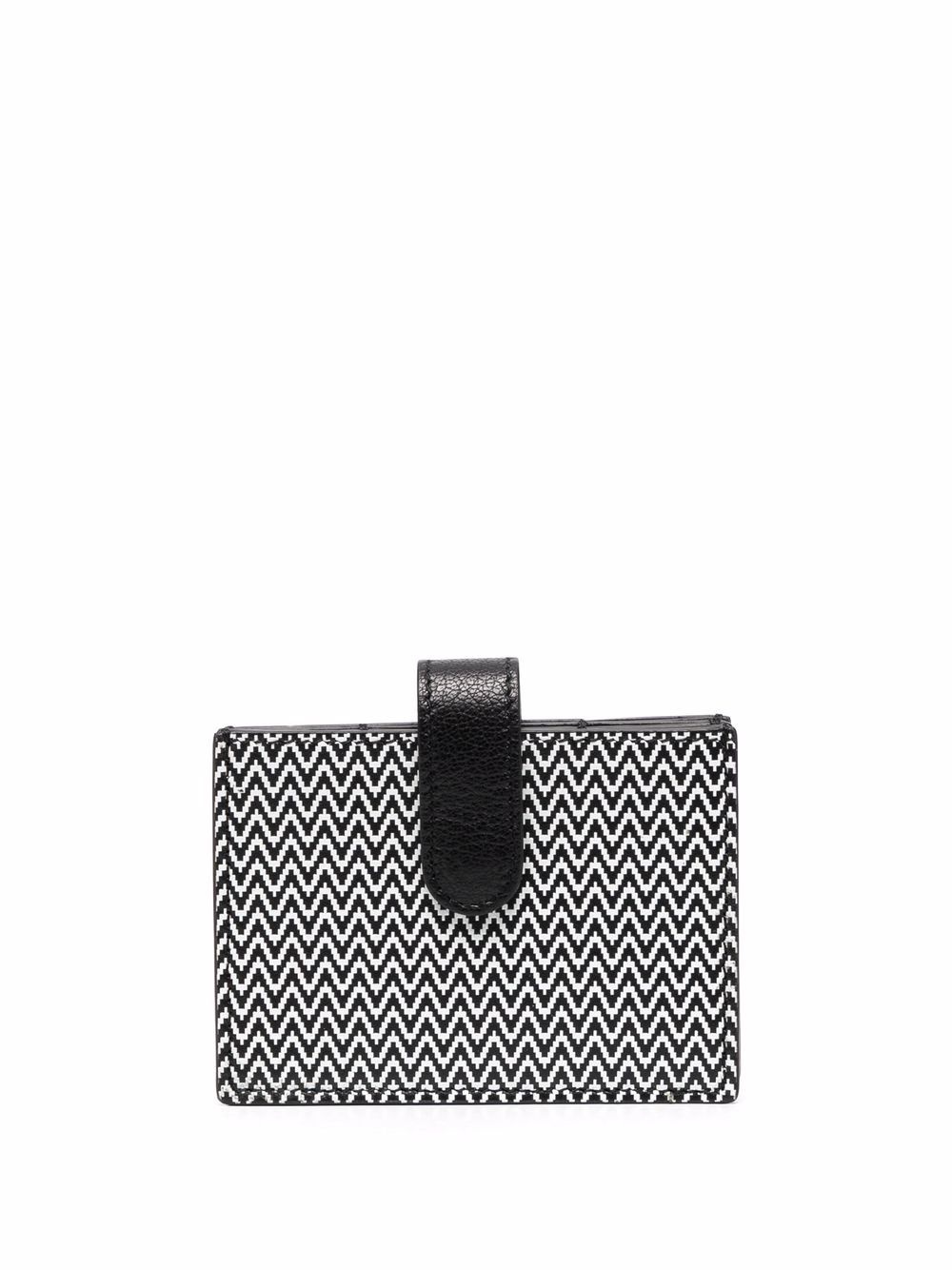 zig-zag print leather card wallet - 1