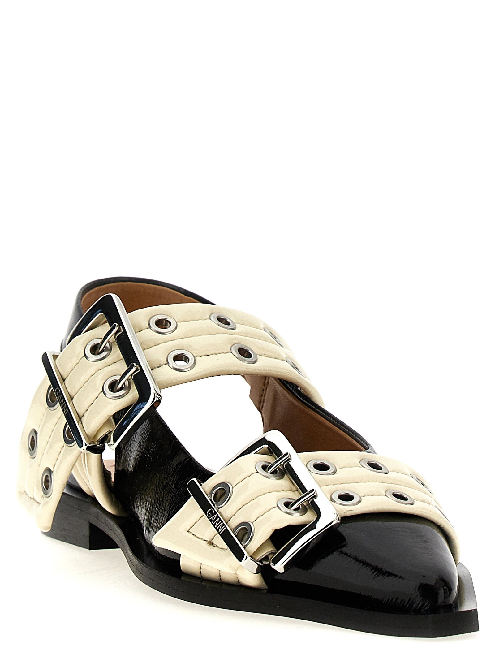Ganni Women 'Wide Belt Buckle' Ballet Flats - 2