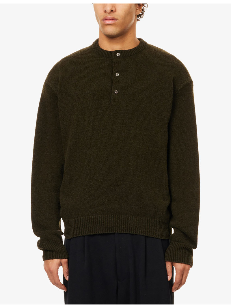 Regular-Fit Ribbed-Trim Silk Jumper 3