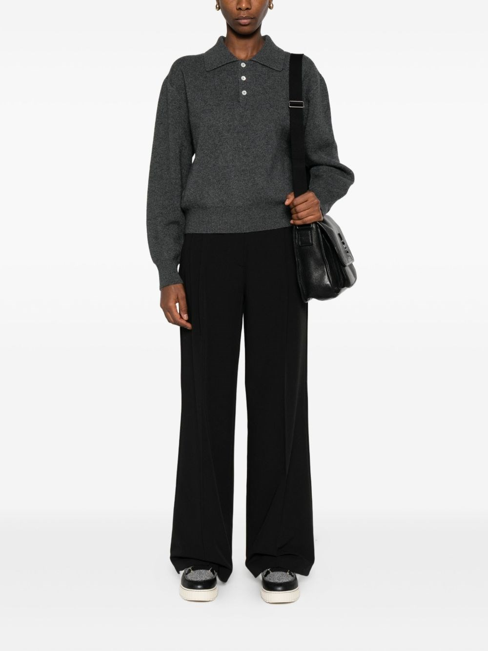Wool blend polo sweater - 3