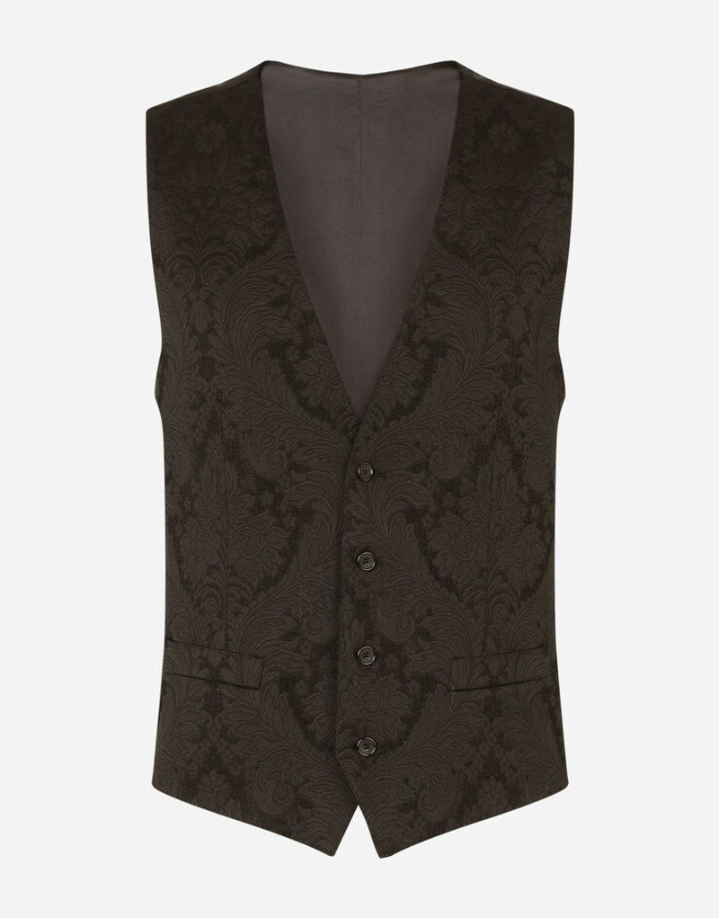 Floral jacquard vest 1
