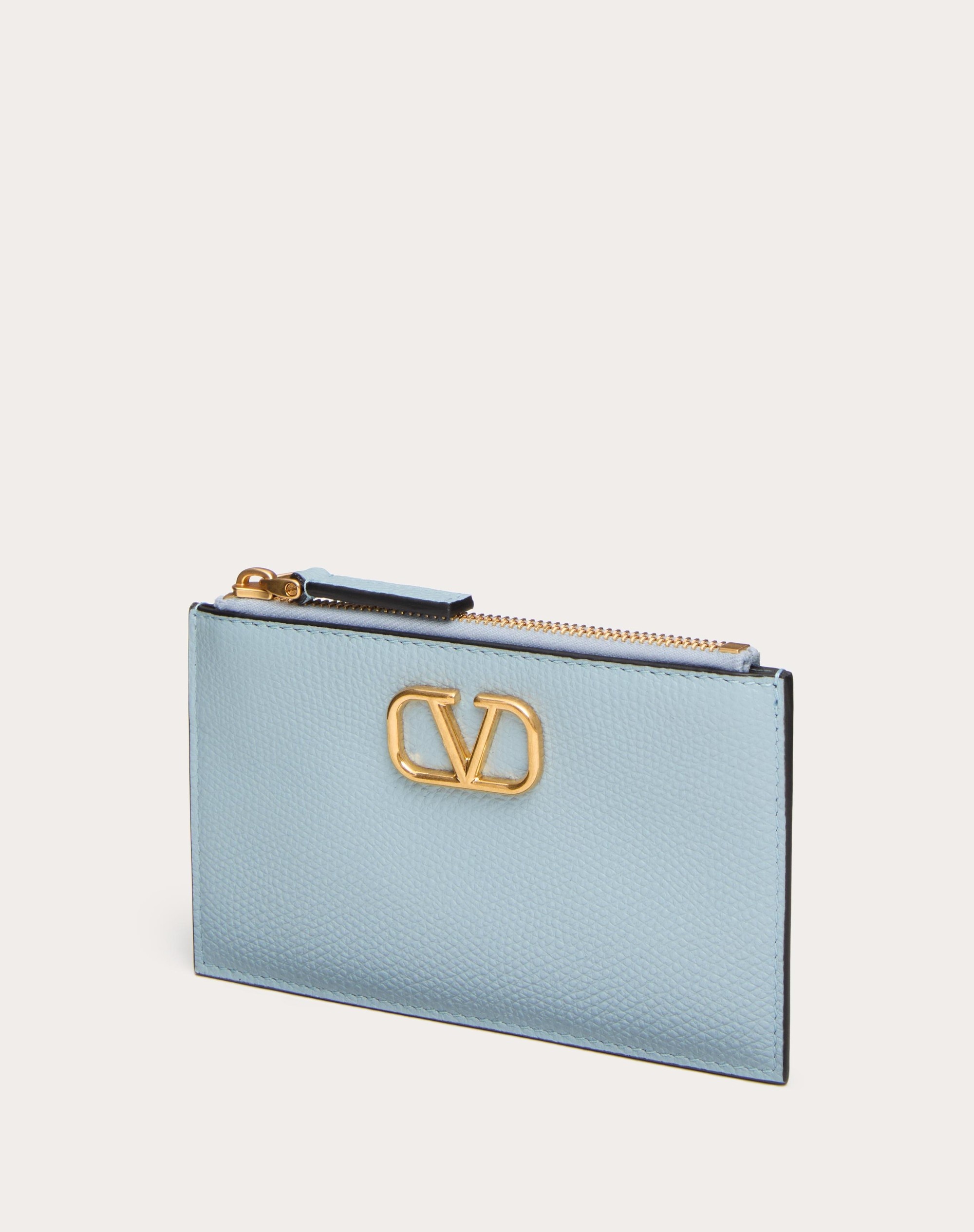 VLOGO SIGNATURE GRAINY CALFSKIN CARDHOLDER - 4