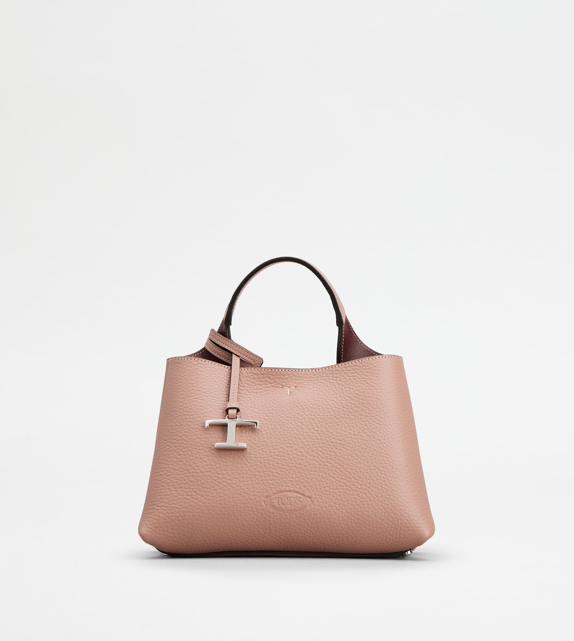 BAG IN LEATHER MICRO - BURGUNDY, PINK - 1
