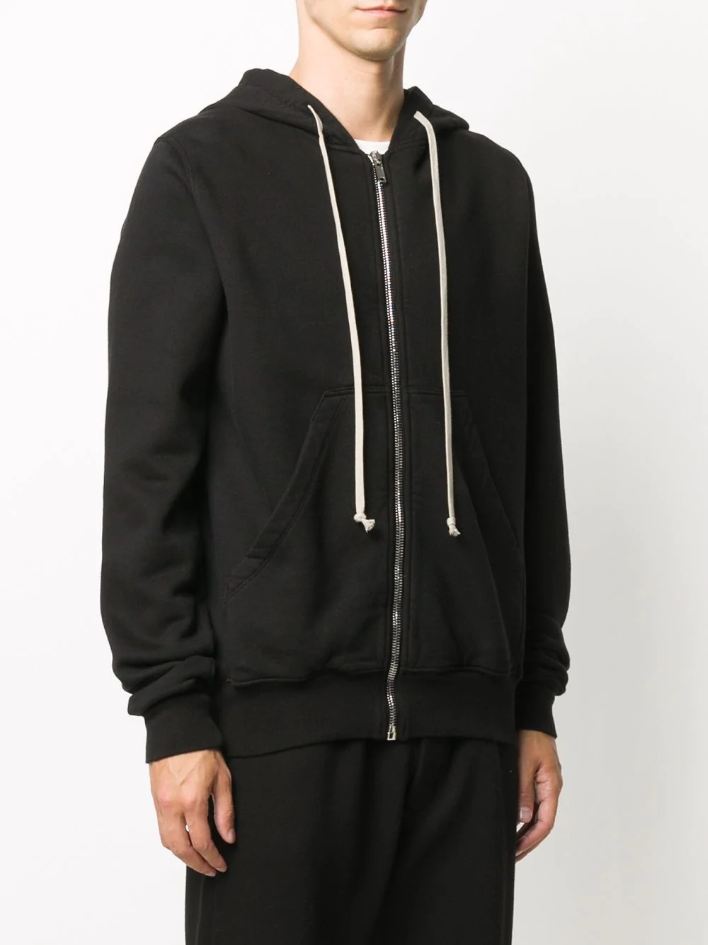 zipped drawstring hoodie - 3