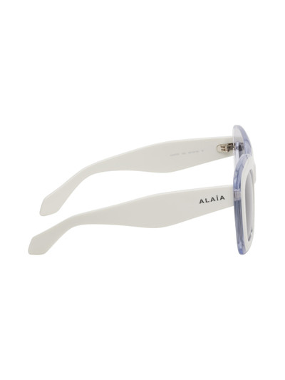 Alaïa White Rectangular Sunglasses outlook
