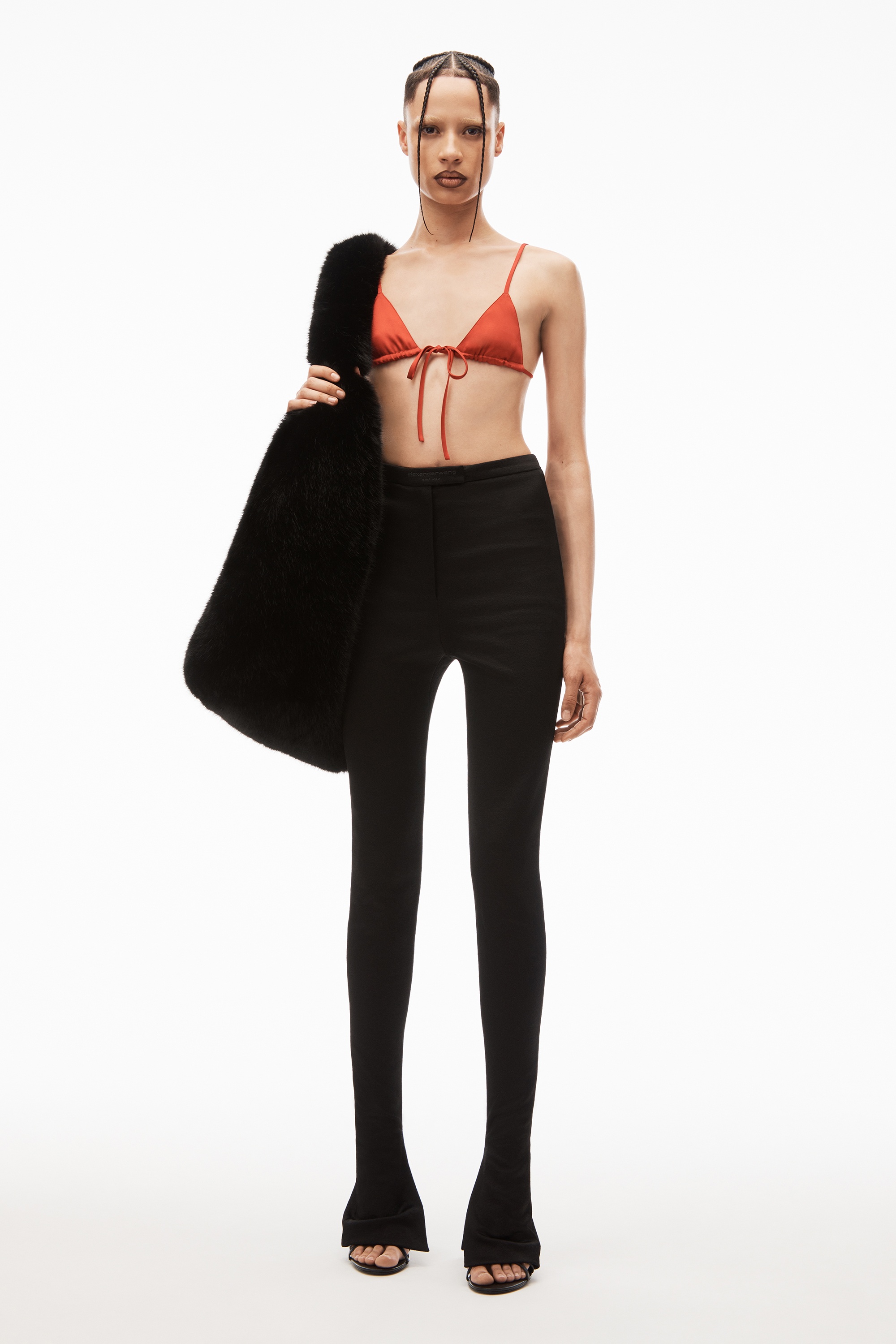 tailored legging in stretch satin - 2