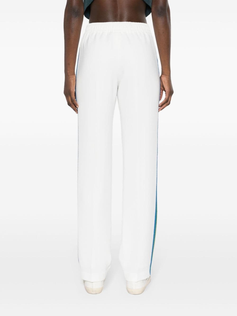 Pomy stripe-detail crepe trousers - 4
