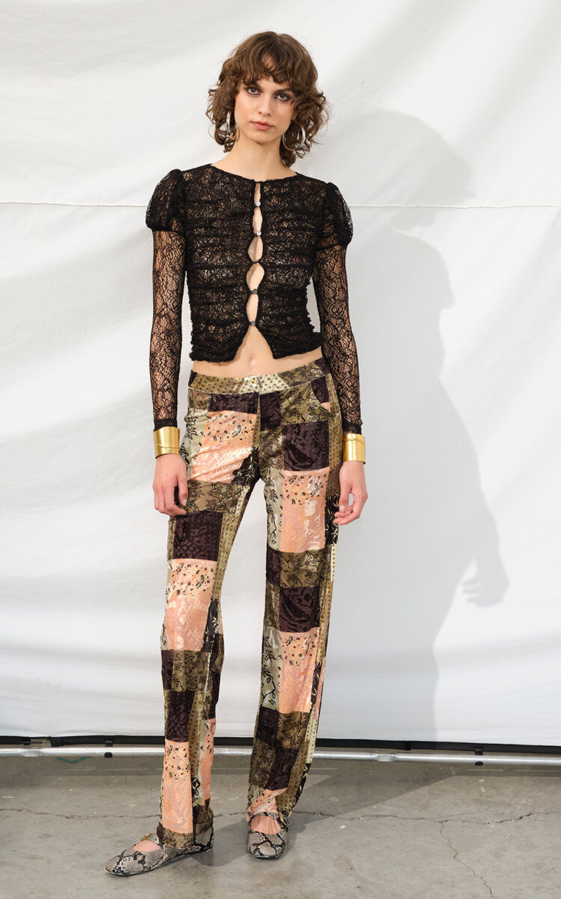 SIEDRÉS Uma Sheer Lace Top black outlook