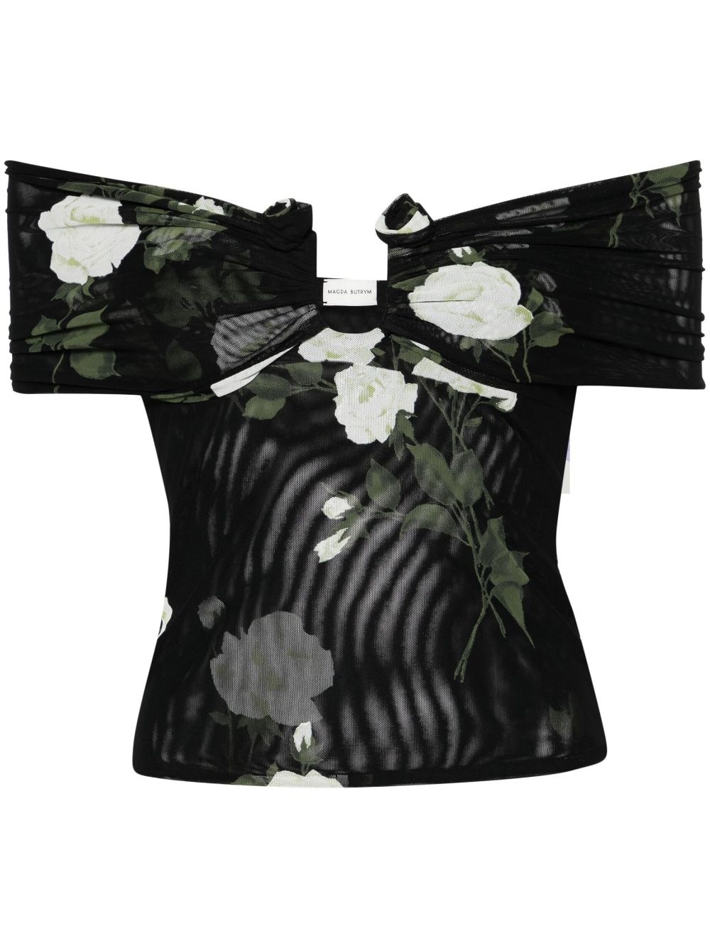 off-shoulder cropped blouse - 1