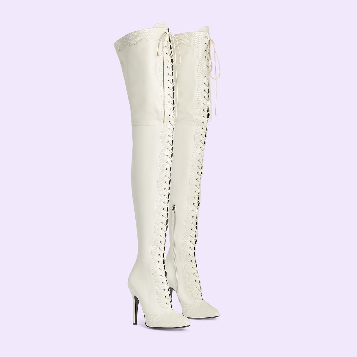 Zummi GG Horsebit striped knee-high boots, Gucci