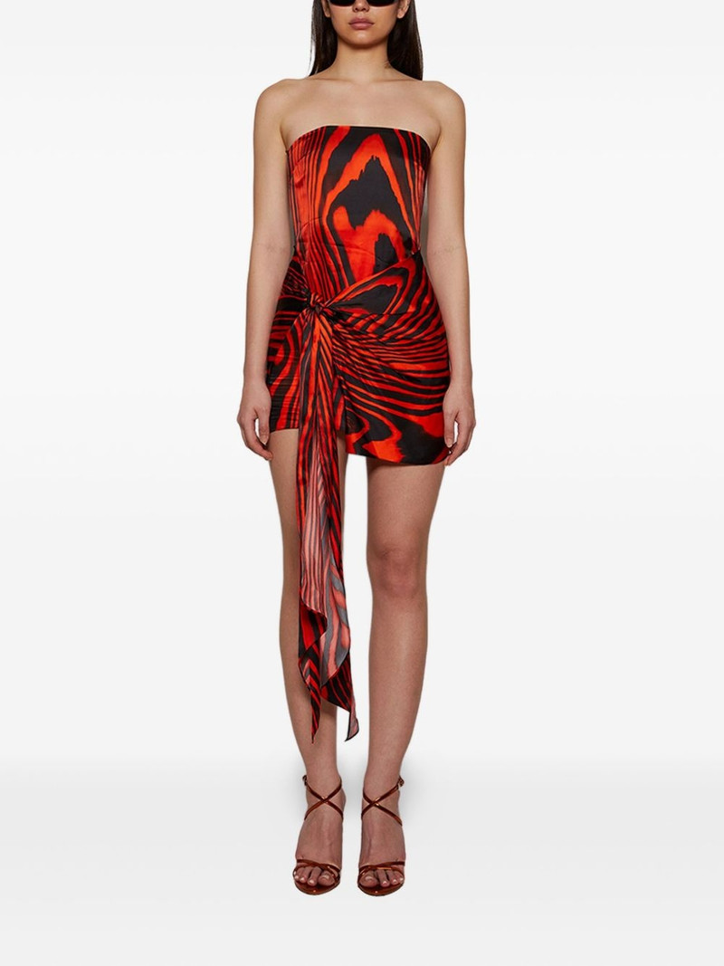 David Koma zebra-print tie-detail minidress outlook