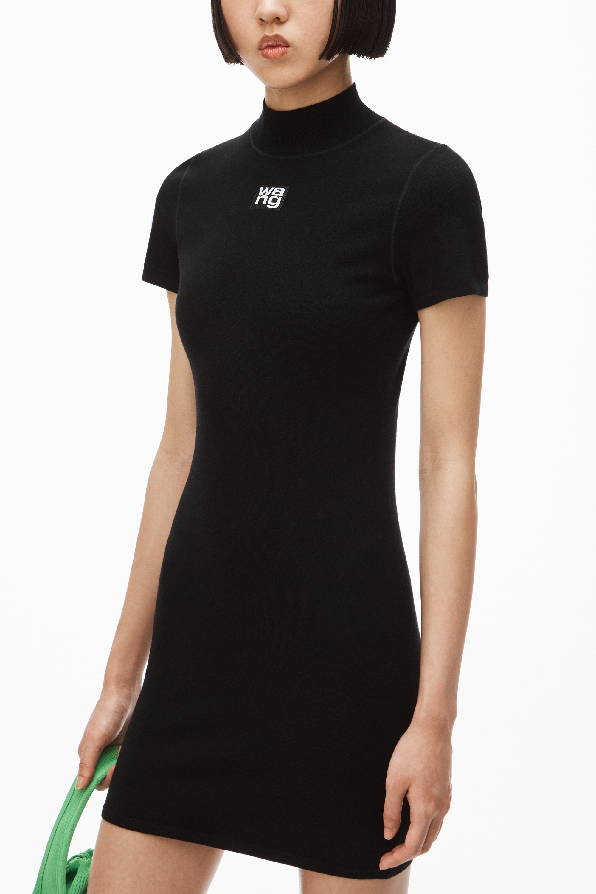 MOCK NECK TEE DRESS IN BODYCON KNIT - 3