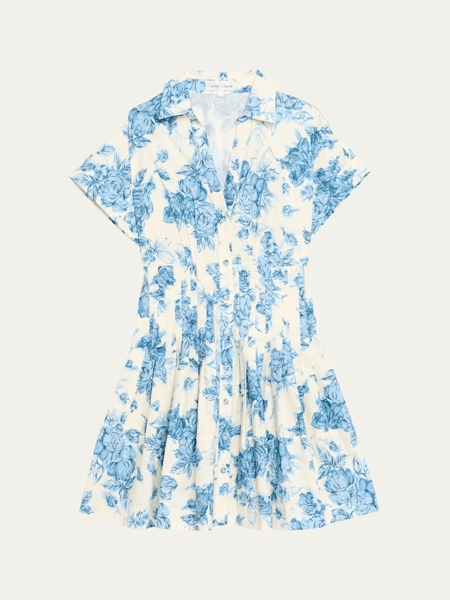 Nash Printed Button-Front Mini Dress - 1