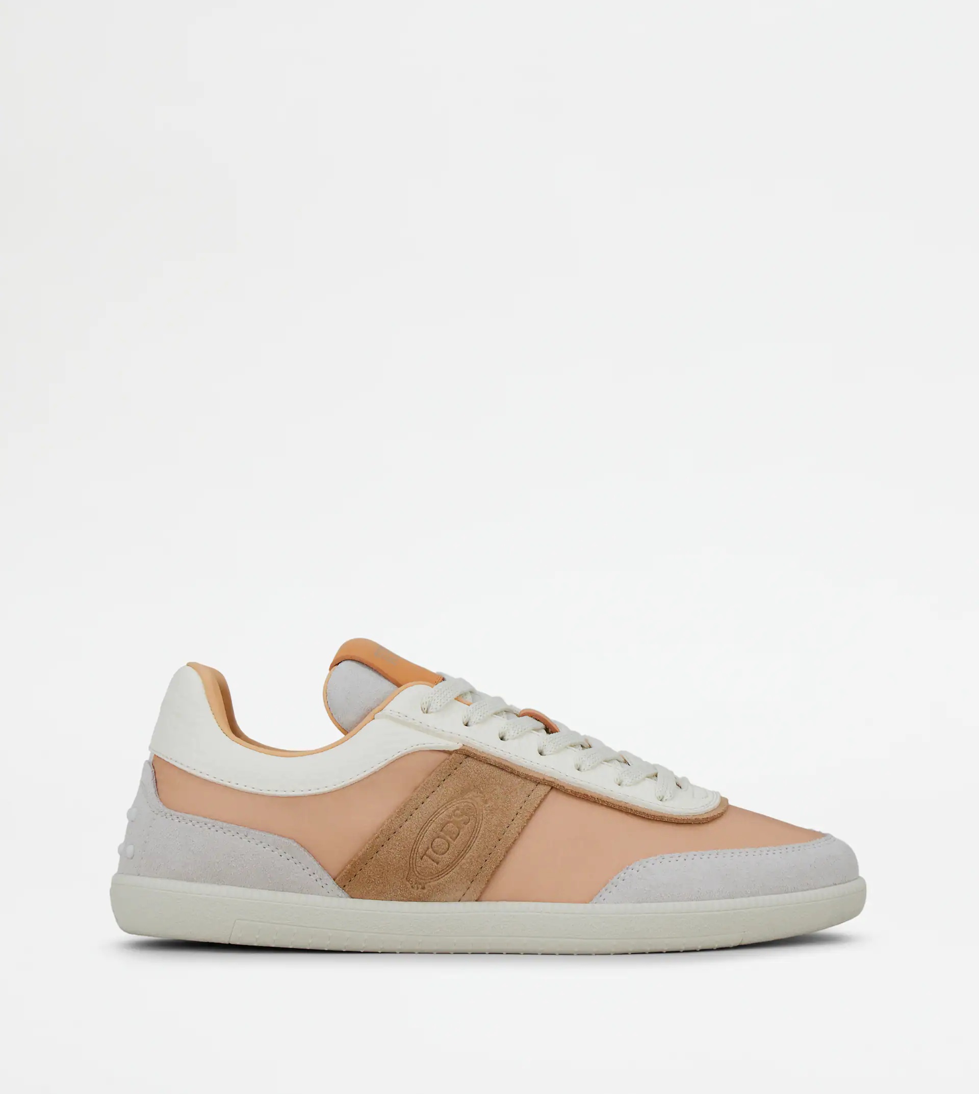 TOD'S TABS SNEAKERS IN SUEDE AND HIGH-TECH FABRIC - BEIGE, WHITE - 1