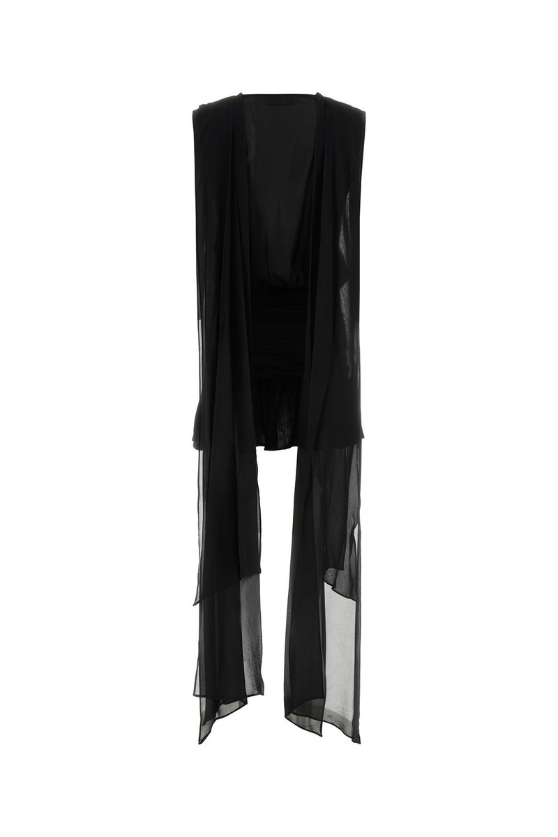 Blumarine Black georgette mini dress outlook