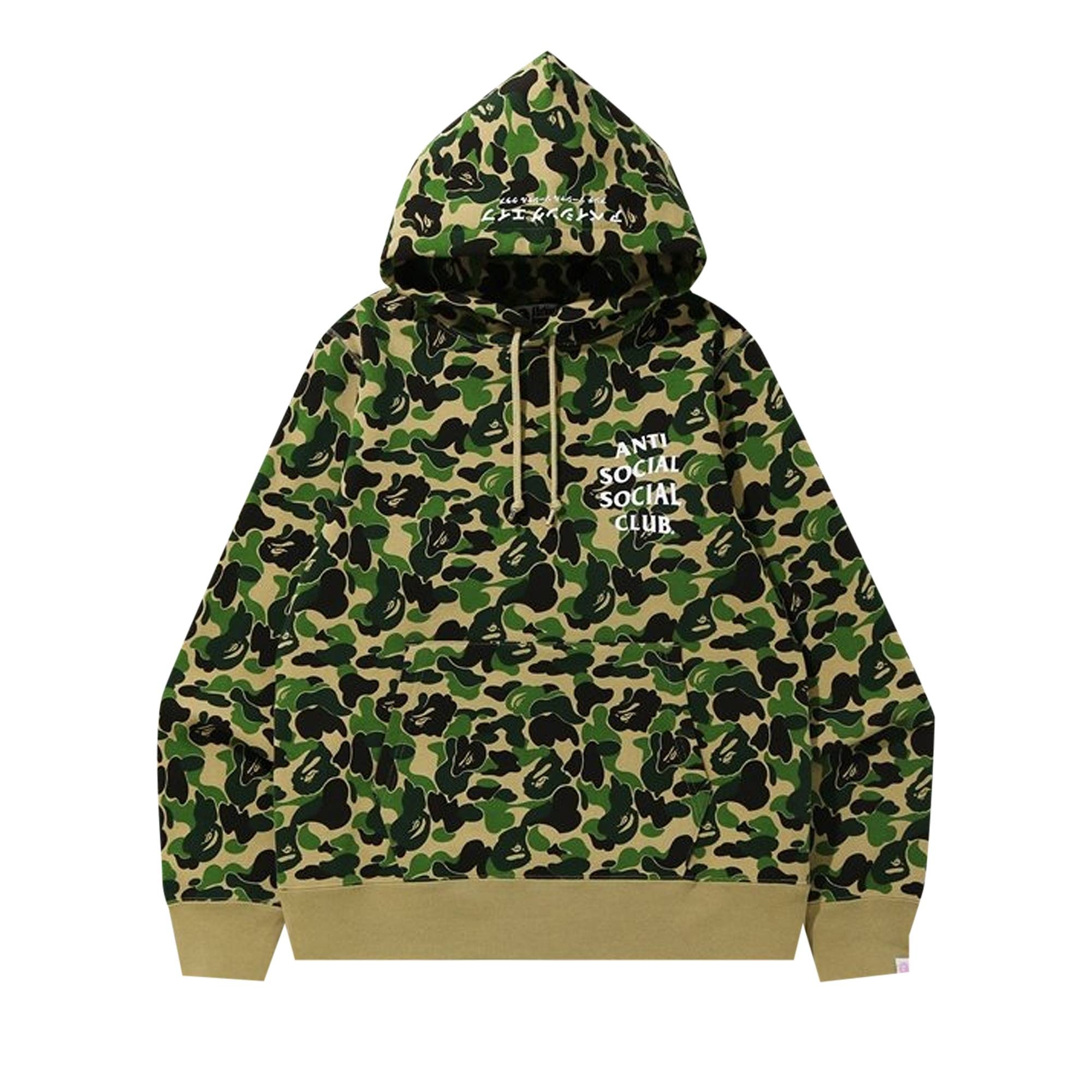 BAPE x Anti Social Social Club ABC Camo Pullover Hoodie 'Green' - 1