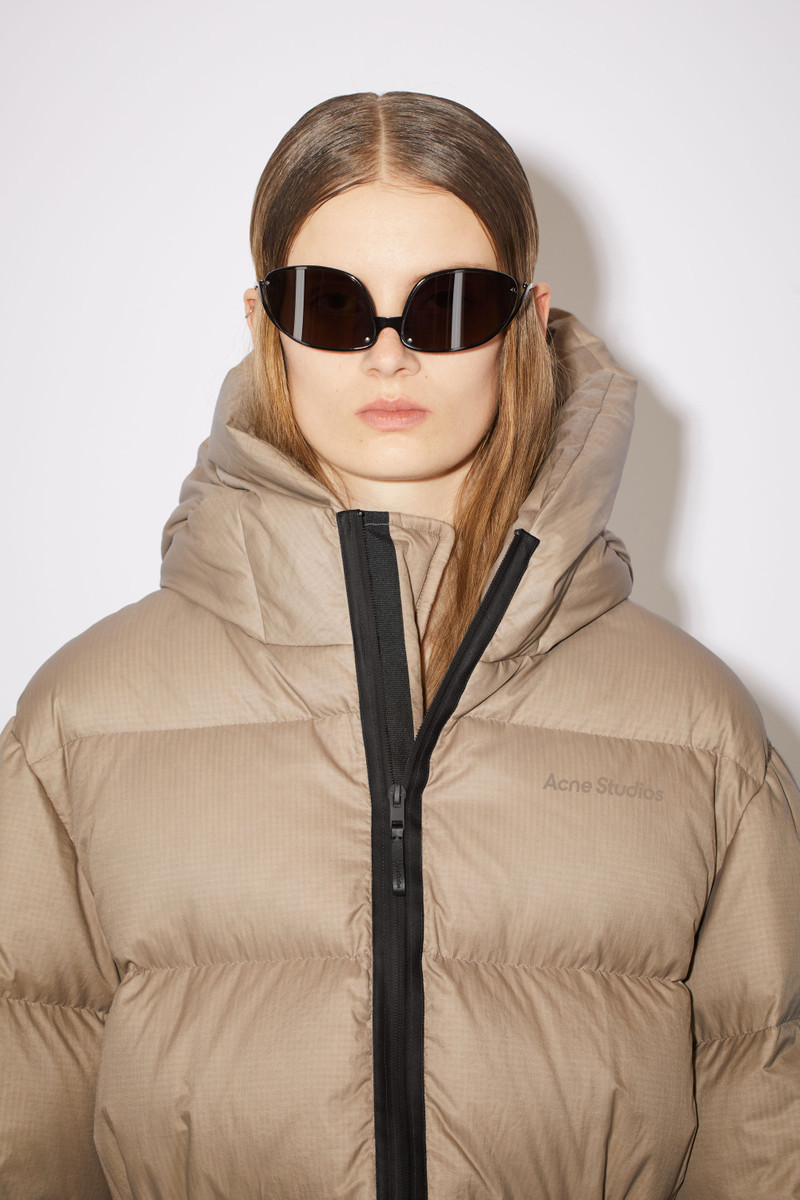 Hooded puffer jacket - Mushroom beige 6