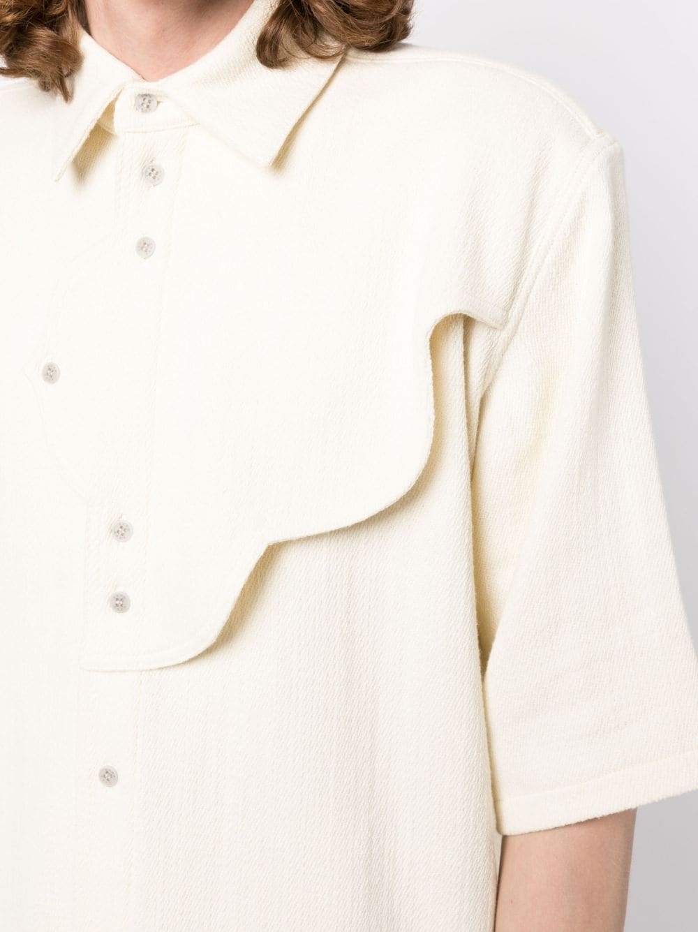 layered-detail terry-cloth shirt - 5