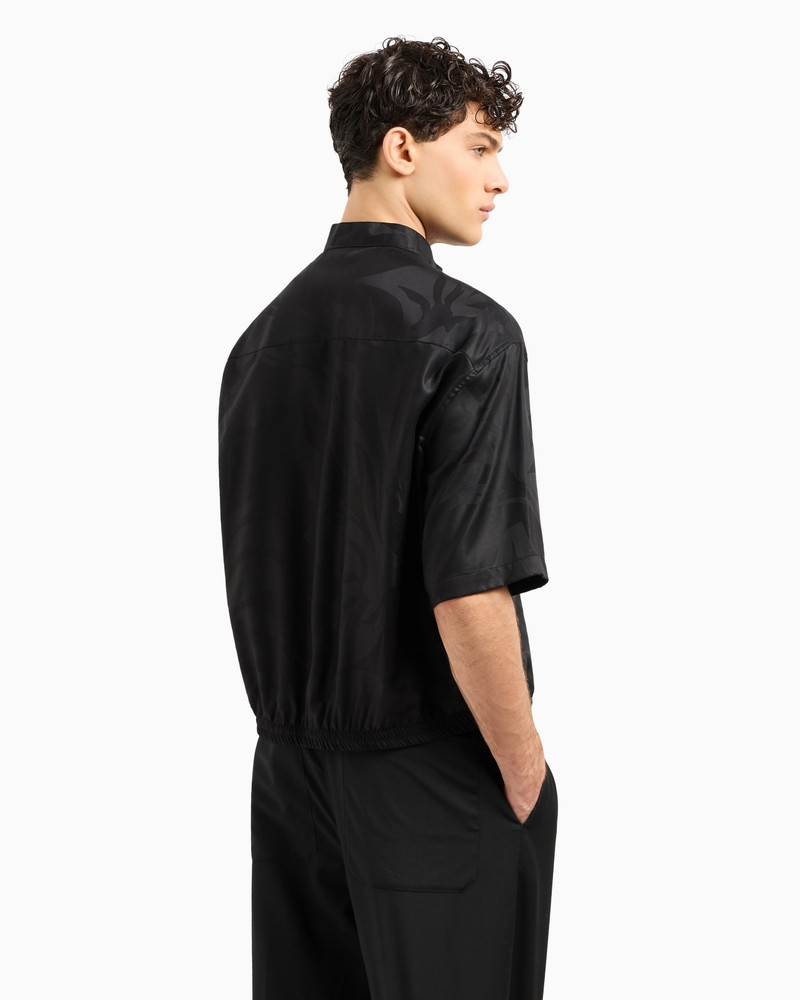 ASV FULL-ZIP SHIRT JACKET IN OVERSIZED FLORAL LYOCELL JACQUARD 3