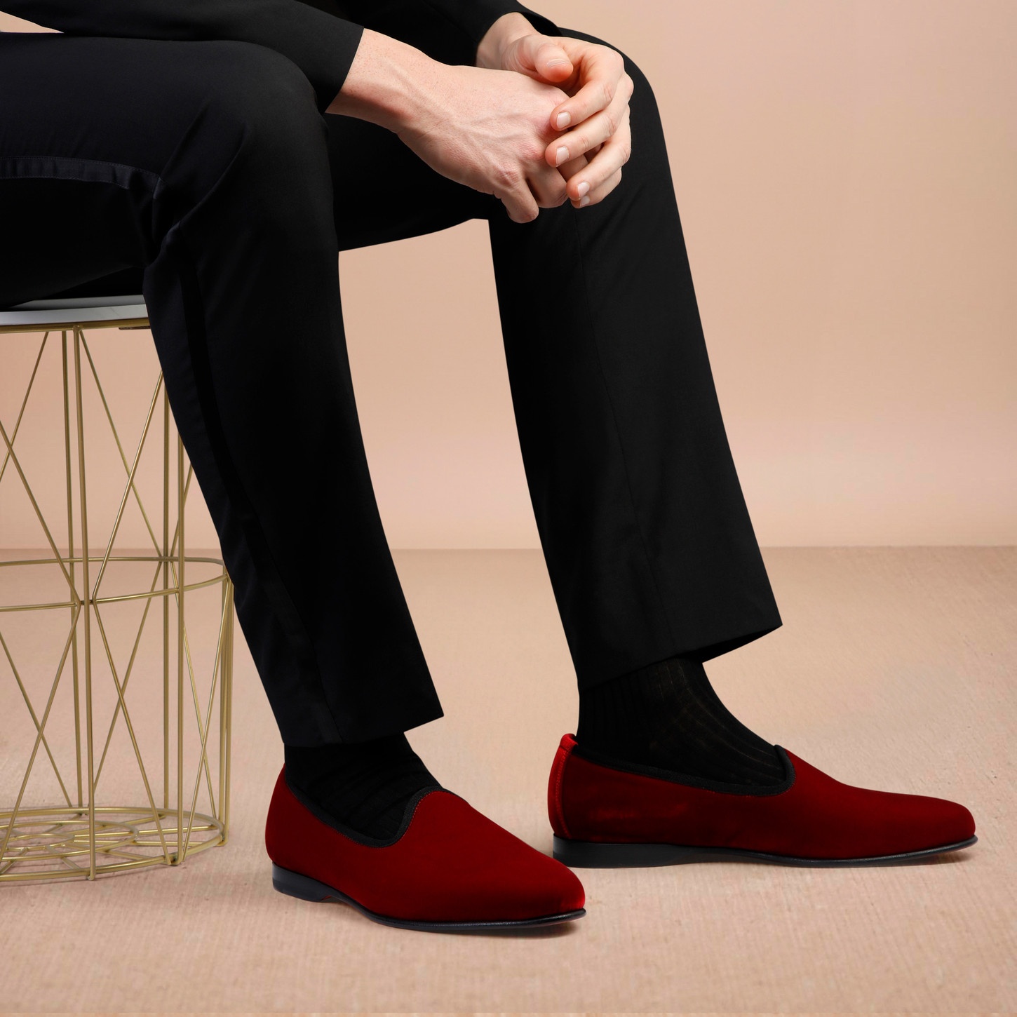 Men's red velvet Andrea loafer - 2