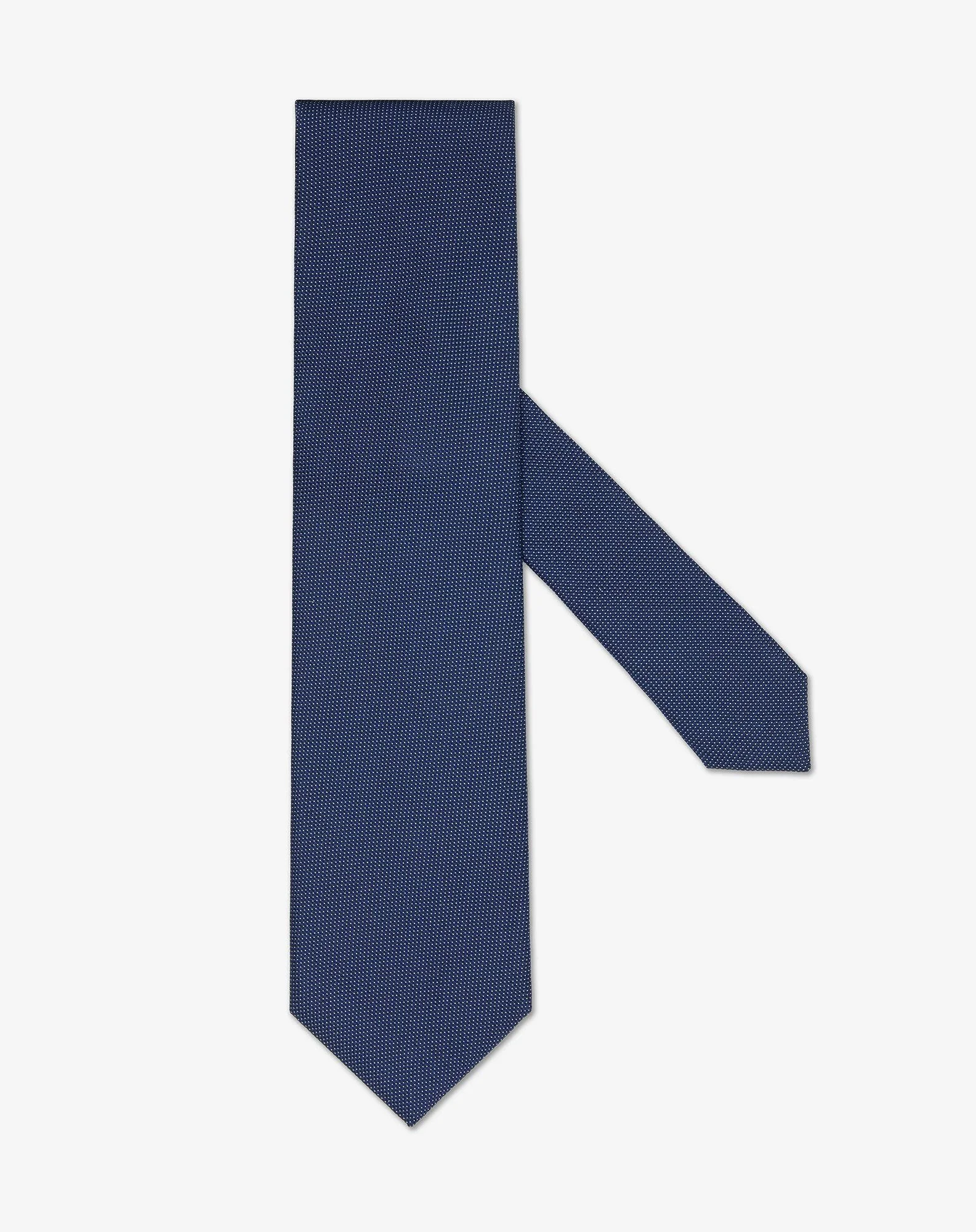 Navy blue pure silk tie - 1