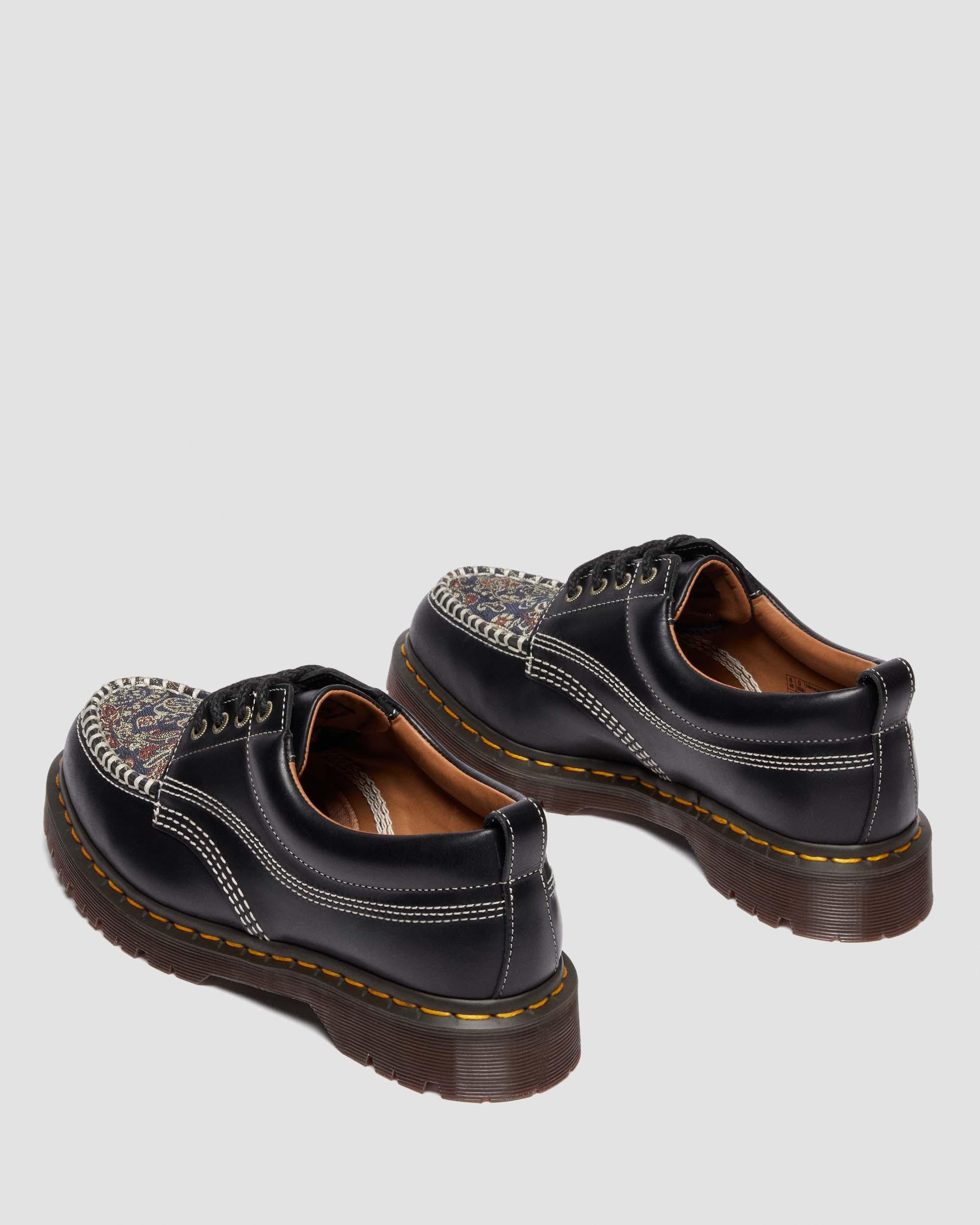 Lowell Leather & Jacquard Lace Up Moc Toe Shoes - 9
