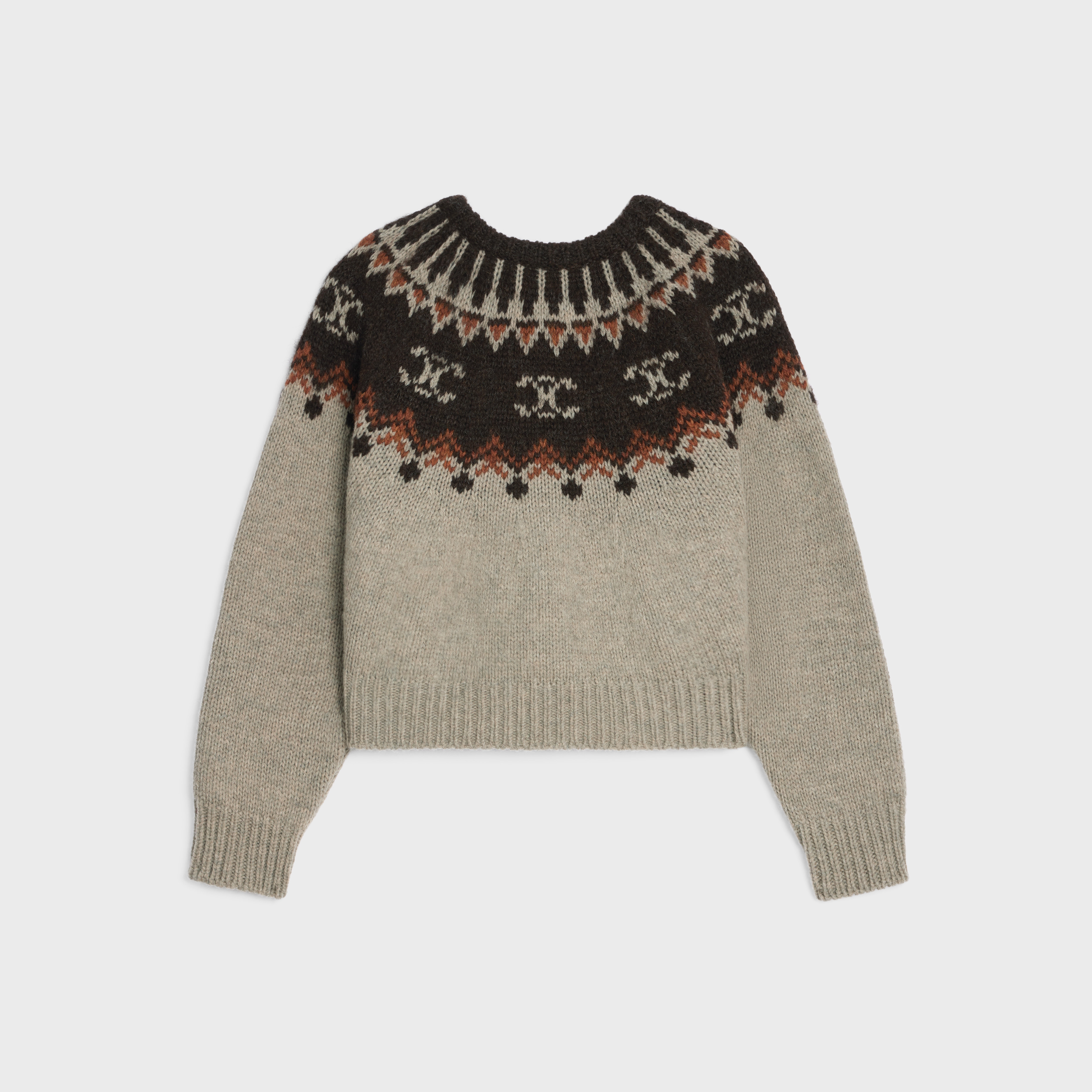 crew neck sweater in triomphe fair isle wool - 2