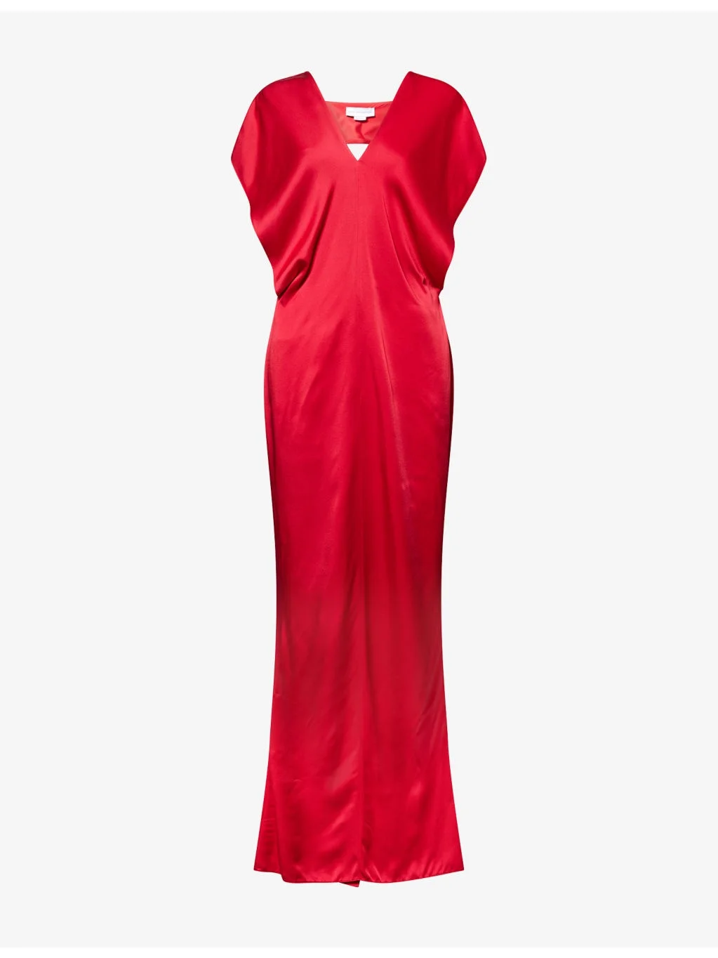 V-Neck Sleeveless Satin Gown - 1