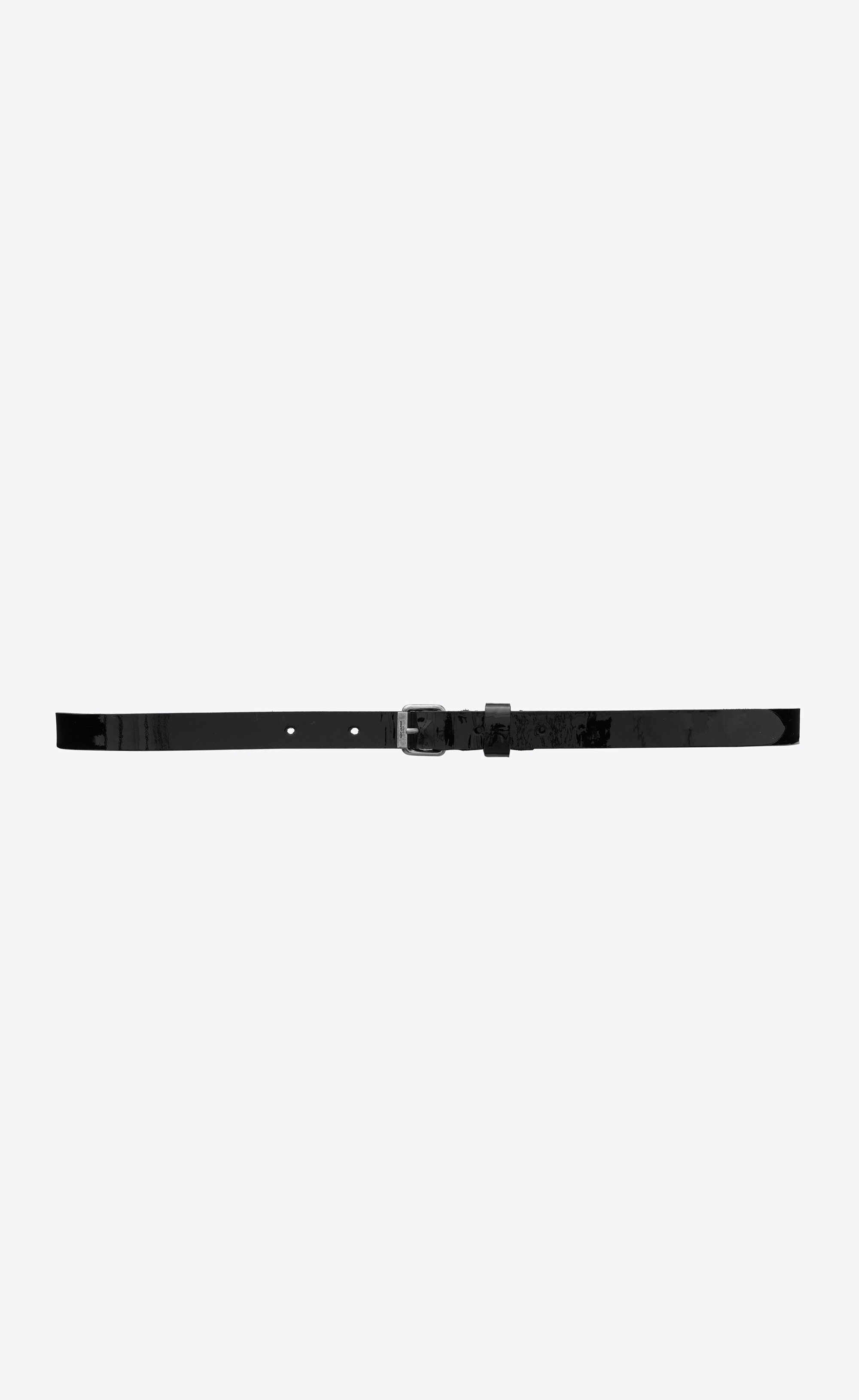 motorcycle buckle thin belt in patent leather - 1