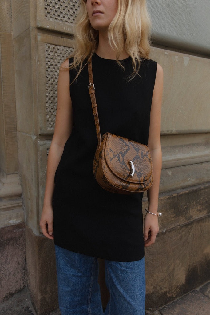 MACCHERONI SADDLE BAG SNAKE EMBOSSED - 3