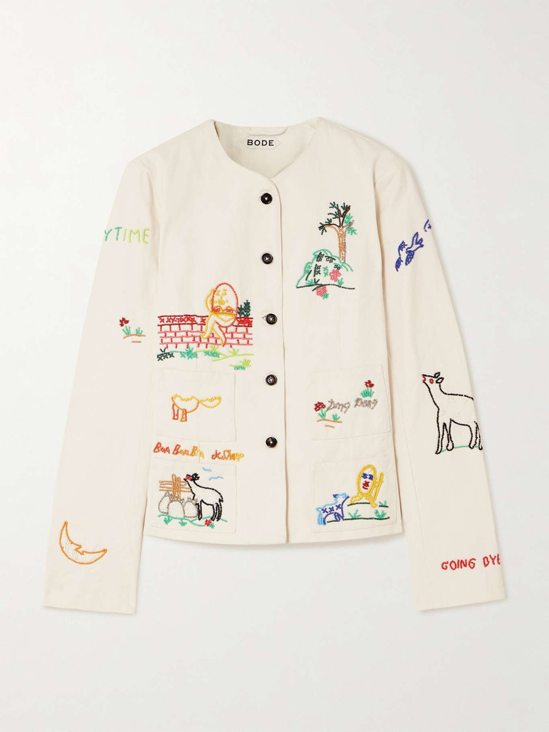 Nursery Rhyme bead-embellished cotton-twill jacket 1