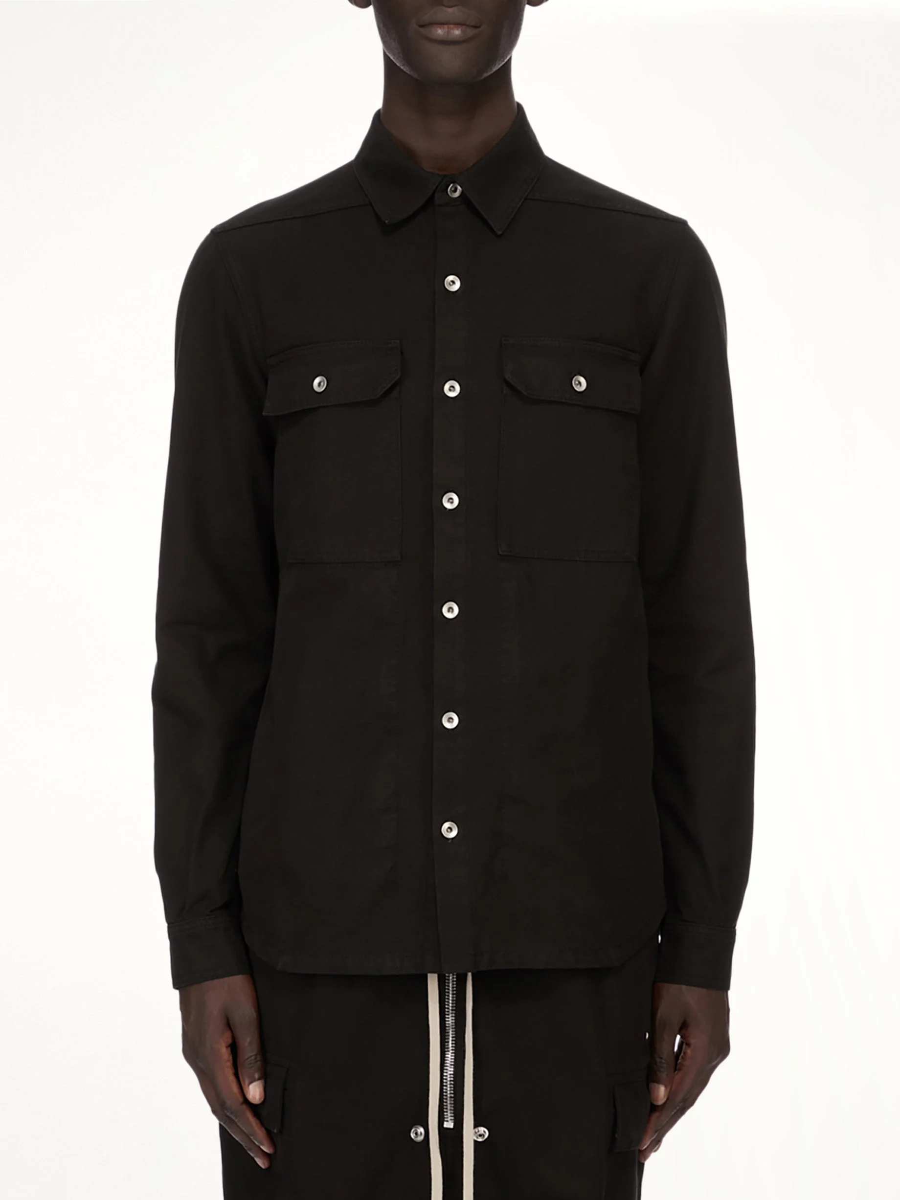 Woven Outershirt in Black - 1