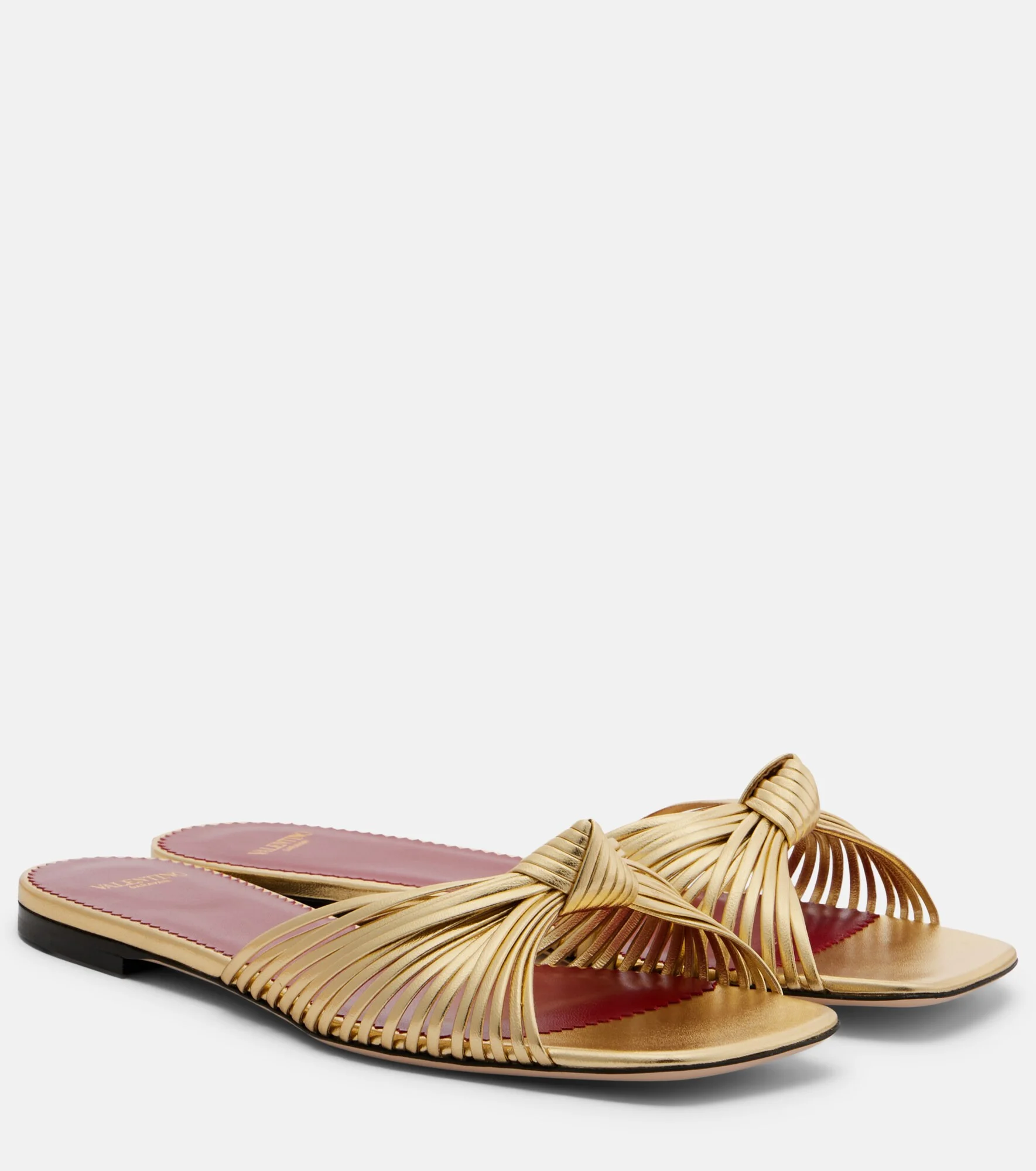 Annet metallic leather slides - 1