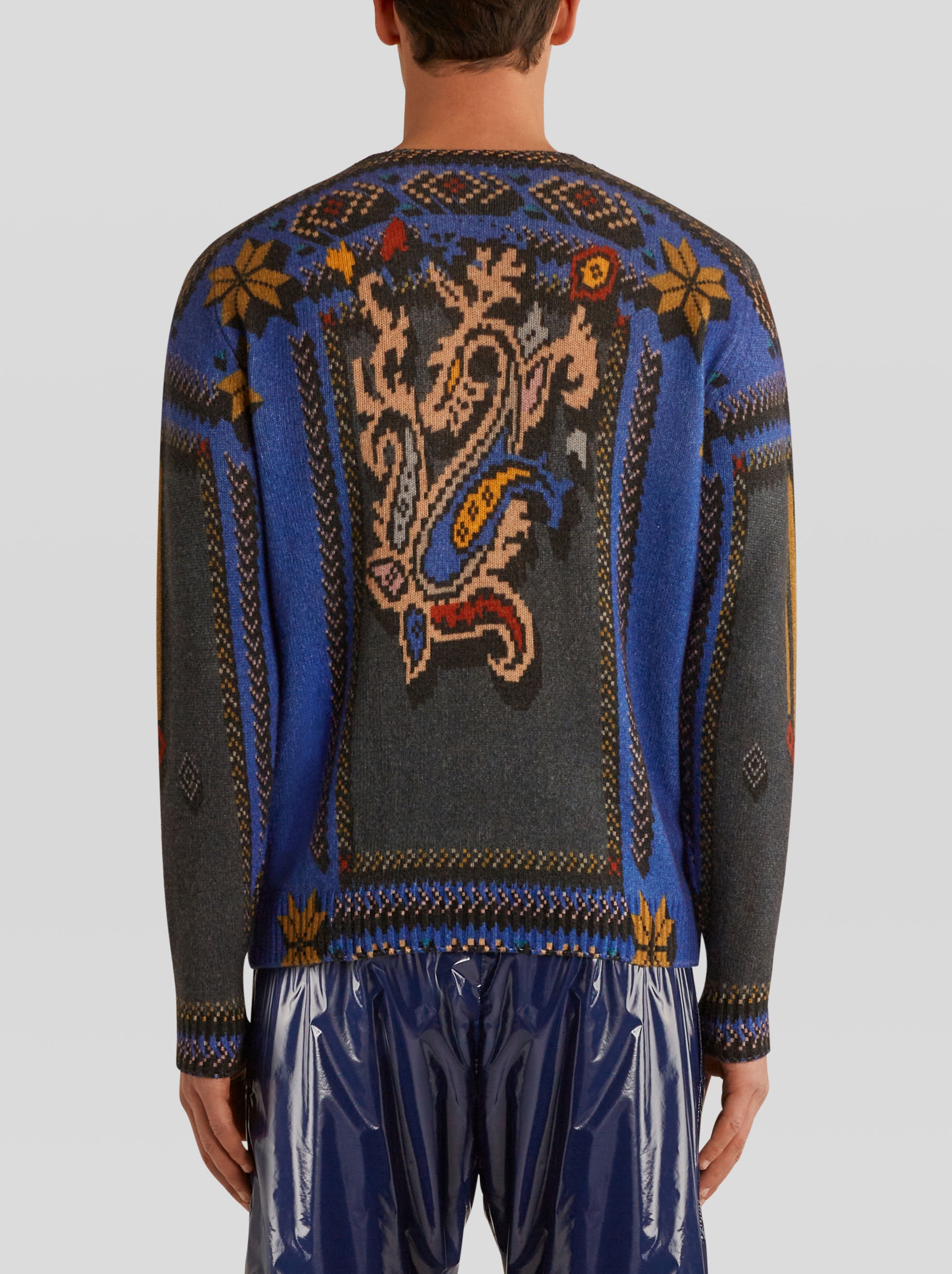 PRINTED VIRGIN WOOL JUMPER - 4