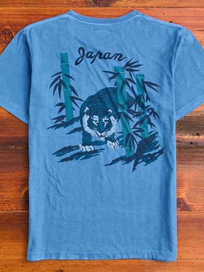 Blue Blue Japan "Bamboo and Tiger" Bassen Pocket T-Shirt in Indigo outlook